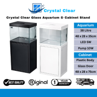 48cm x 28cm x 110cm Crystal Clear Glass Aquarium Set with Cabinet