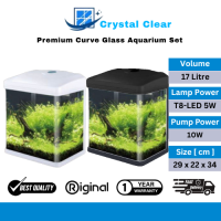 29cm x 22cm x 34cm Premium Curve Glass Aquarium Set